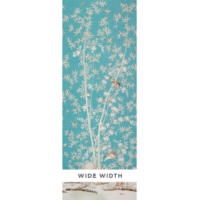 Schumacher x Miles Redd Bright Pavilion Wallpaper, Peacock - Wallpaper - 1