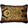 Schumacher x Johnson Hartig Jokhang Tiger Velvet Lumbar Pillow, Brown - Decorative Pillows - 1 - thumbnail