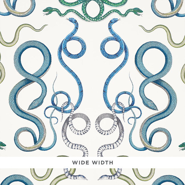 Schumacher x Charlap Hyman Herrero Giove Wallpaper, Emerald & Sapphire