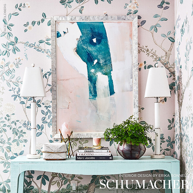 Madame De Pompadour Wallpaper Panel Set, Blush