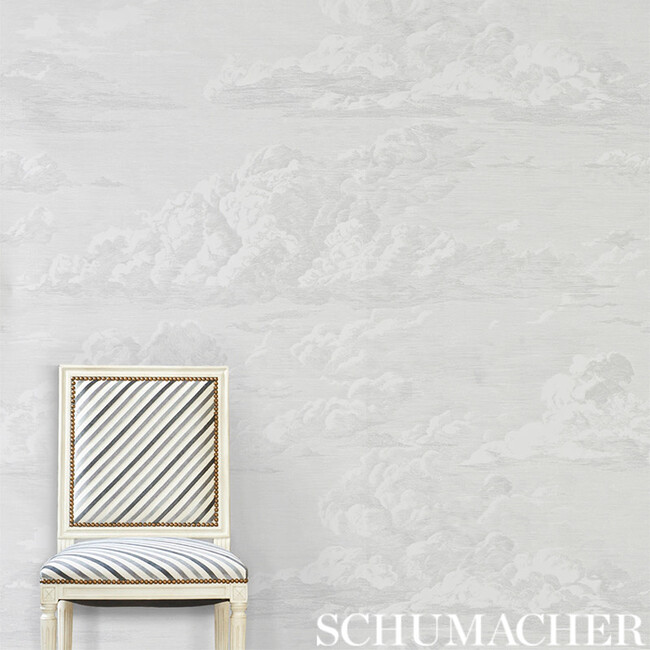 Cloud Toile Wallpaper, Quartz - Wallpaper - 2
