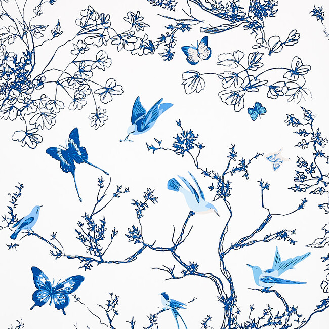 Birds & Butterflies Wallpaper, PorcelaIn