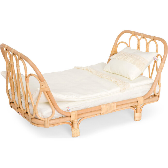 Doll Daybed, Duvet, and Pillow Set, White