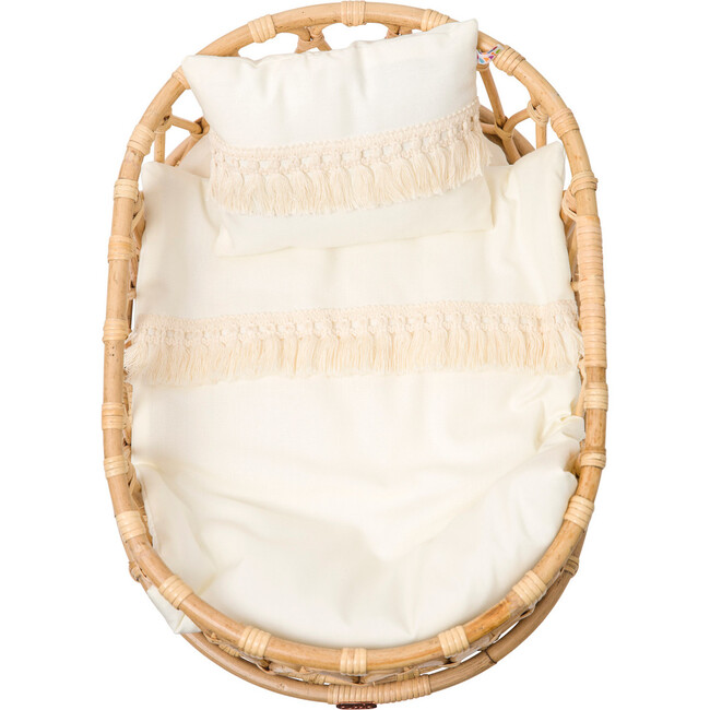 Doll Crib, Duvet, and Pillow Set, White