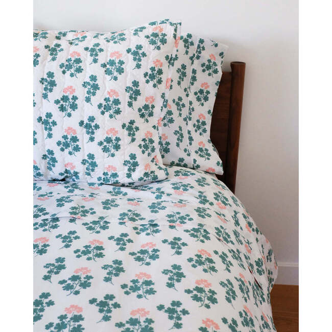 Geranium Quilted Pillow Sham, Spruce - Shams - 3