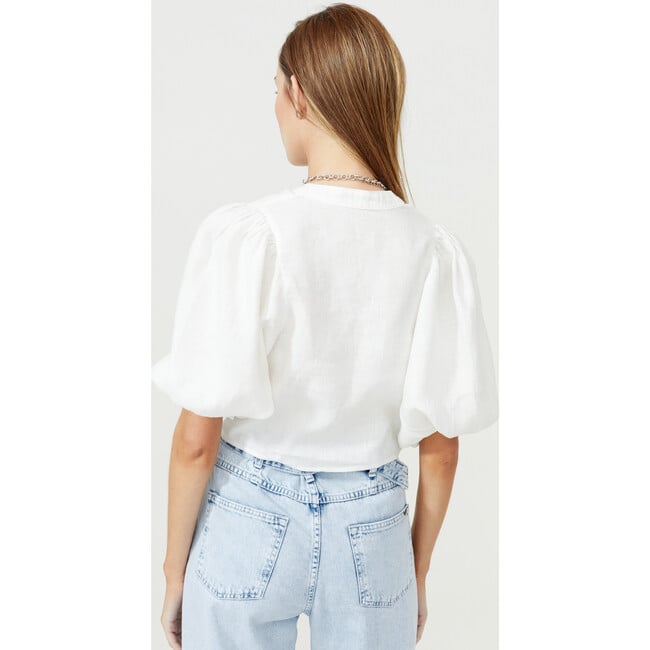 Women's Bubble Crop Top White - Shirts - 4