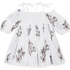 Mini Valerie Dress, White/Cinnamon - Dresses - 1 - thumbnail
