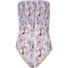 Women's Kendra Smocked One-Piece, Painterly Ikat Pansy/Multi - One Pieces - 1 - thumbnail