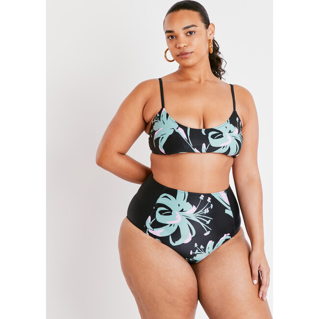 Women's Kaia Bikini Bottom, Placement Lily Black/Multi - Two Pieces - 2