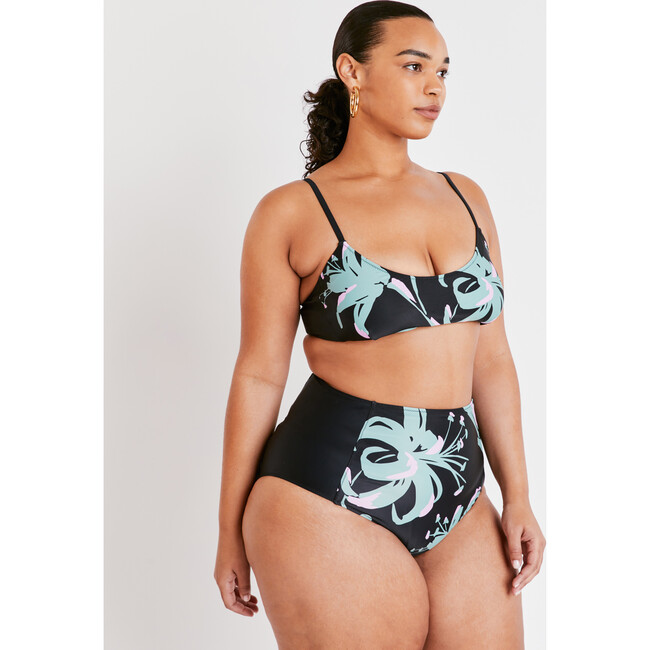 Women's Kaia Bikini Top, Placement Lily Black/Multi - Two Pieces - 3
