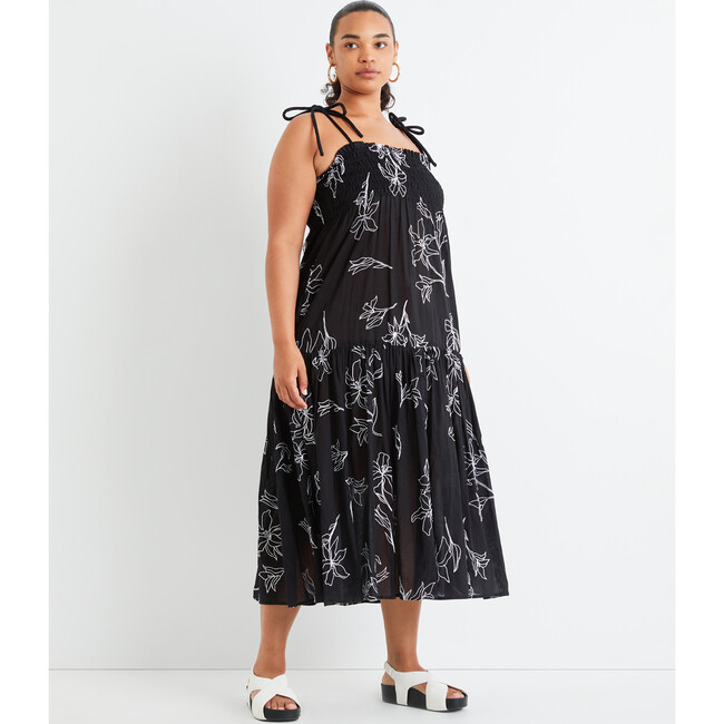 Women's Leona Dress, Black/White - Dresses - 3