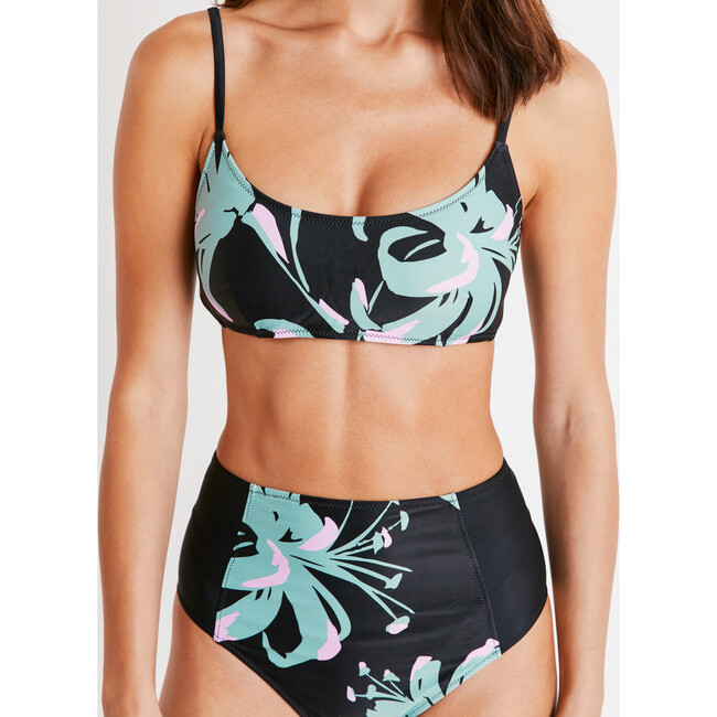 Women's Kaia Bikini Top, Placement Lily Black/Multi - Two Pieces - 5