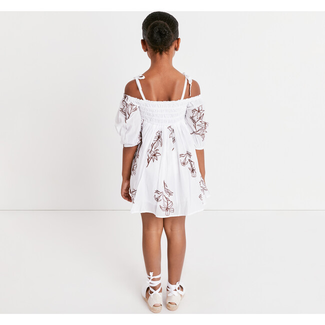 Mini Valerie Dress, White/Cinnamon - Dresses - 5