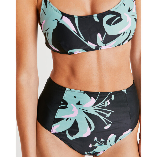 Women's Kaia Bikini Bottom, Placement Lily Black/Multi - Two Pieces - 5