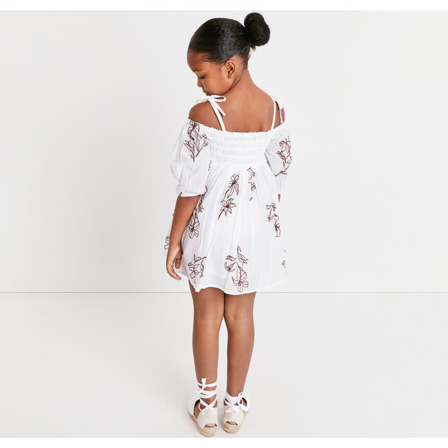 Mini Valerie Dress, White/Cinnamon - Dresses - 6