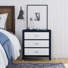 Keros 3 Drawer Raffia Chest, Navy/White - Dressers - 2