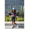 GRL PWR Girl Power Varsity Patch Crew Neck Sweatshirt, Black Tie Dye - Sweatshirts - 3