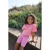 Crop Tee with Paper Airplane "Keep Going" Patch, Vintage Hot Pink - T-Shirts - 3