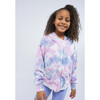 French Terry Zip Up Hoodie Sweatshirt, Blue Purple Tie Dye - Sweatshirts - 4