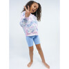 French Terry Zip Up Hoodie Sweatshirt, Blue Purple Tie Dye - Sweatshirts - 5