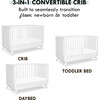Otto 3-in-1 Convertible Crib, White - Cribs - 3