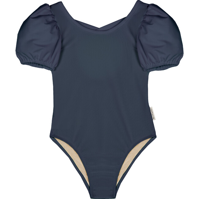 Balloon Sleeve Swimsuit, Blue