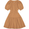 Muslin Cut Out  Dress, Caramel - Dresses - 1 - thumbnail