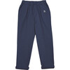 Cotton Pleated Pant, Blue - Pants - 1 - thumbnail