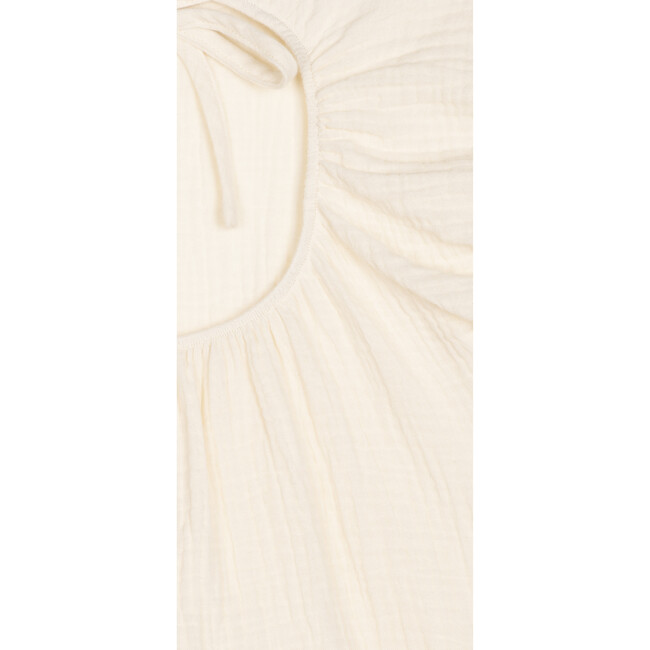 Open Back Muslin Blouse, Ecru - Blouses - 4