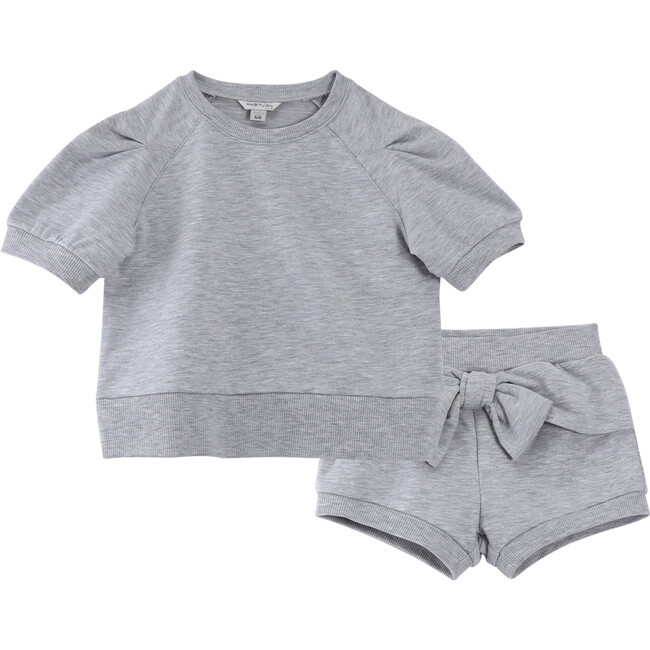 French Terry Short Set, Heather Grey