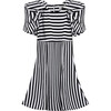 Striped Dress With Bows, Black - Dresses - 1 - thumbnail