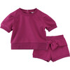 French Terry Short Set, Pink - Mixed Apparel Set - 1 - thumbnail