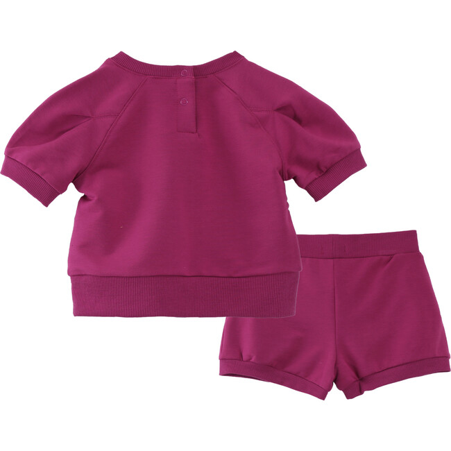 French Terry Short Set, Pink - Mixed Apparel Set - 2