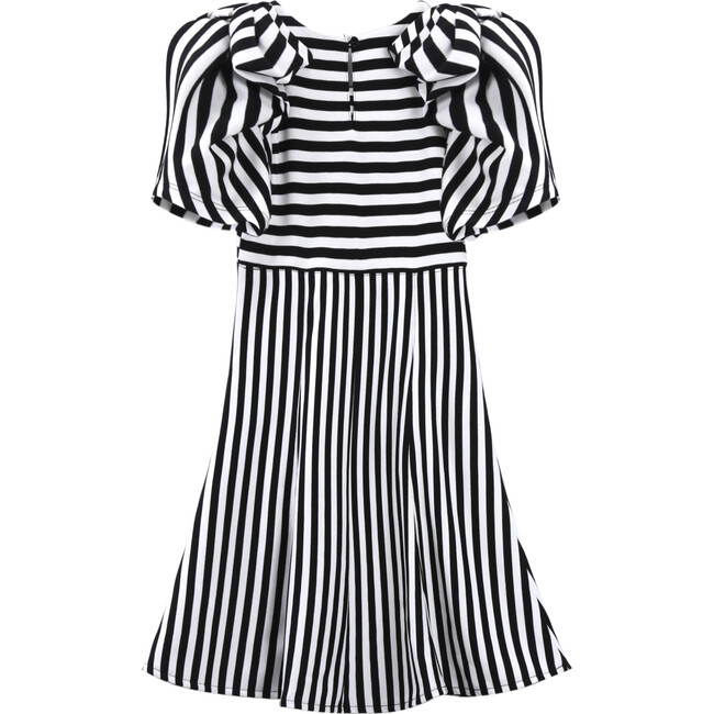 Striped Dress With Bows, Black