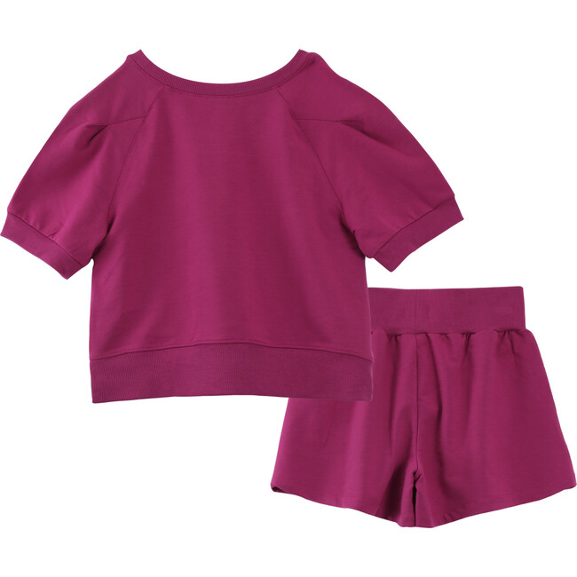 French Terry Short Set, Pink - Mixed Apparel Set - 2