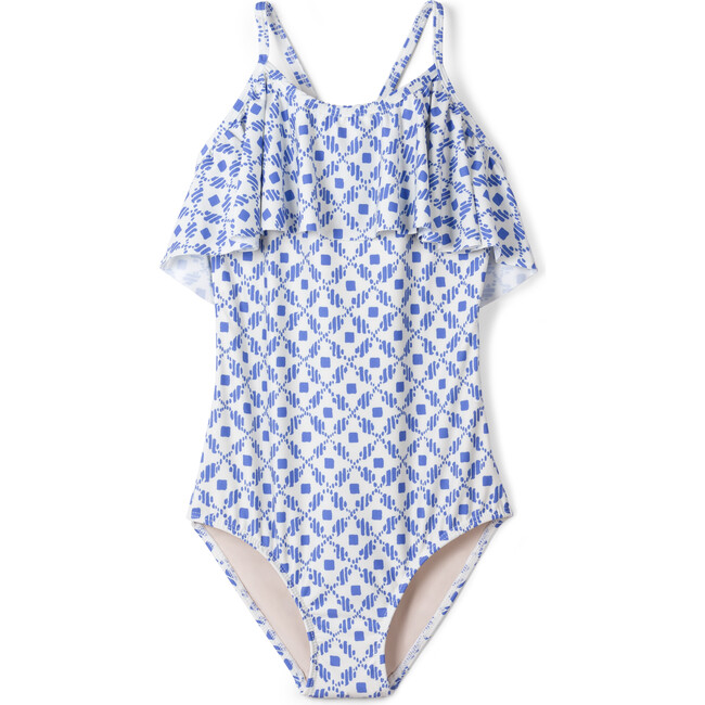 Little Sarah One-piece Swimsuit, Santorini Dots