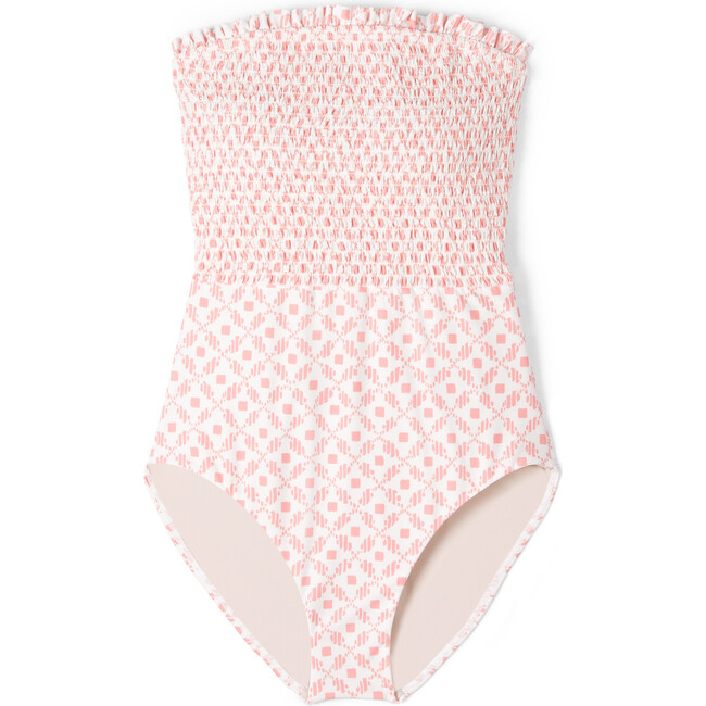 Women's Carrie One-Piece Swimsuit, Apricot Dots