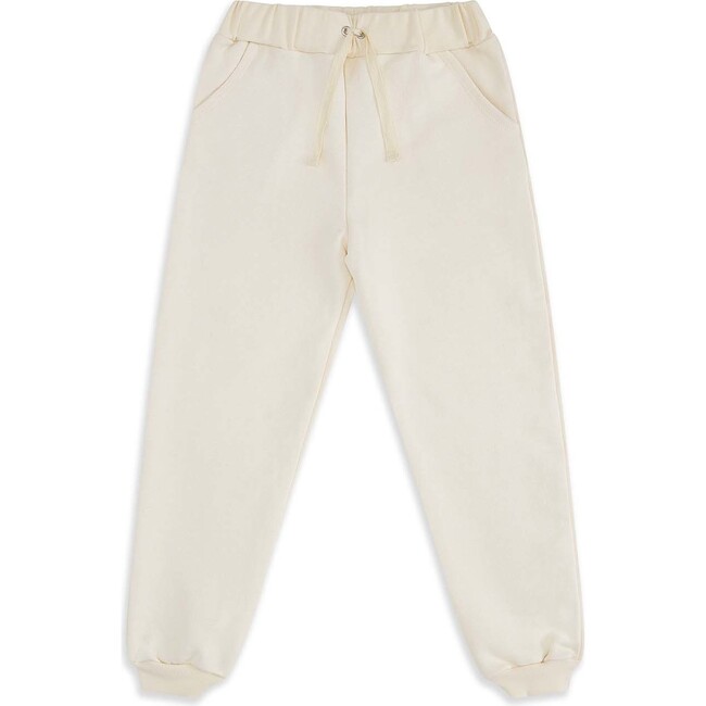 Cotton Angel Wing Joggers, Cream