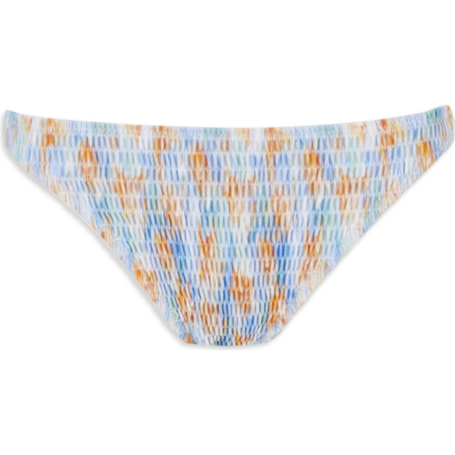 Women's Valencia Smocked Bikini Bottom, Painterly Ikat Oxford Blue/Multi - Two Pieces - 1
