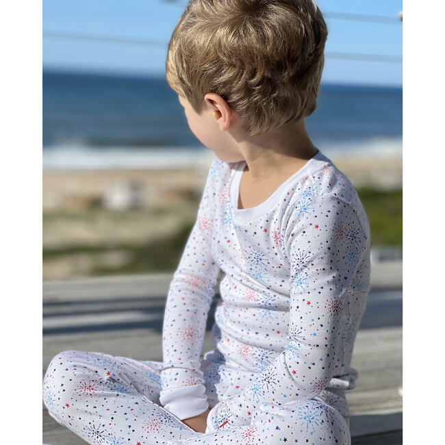 The Organic Long Sleeve Pajama Set, Star & Fireworks - Pajamas - 4