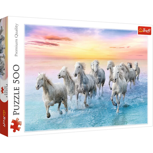 500 Piece Jigsaw Puzzle, Galloping White Horses