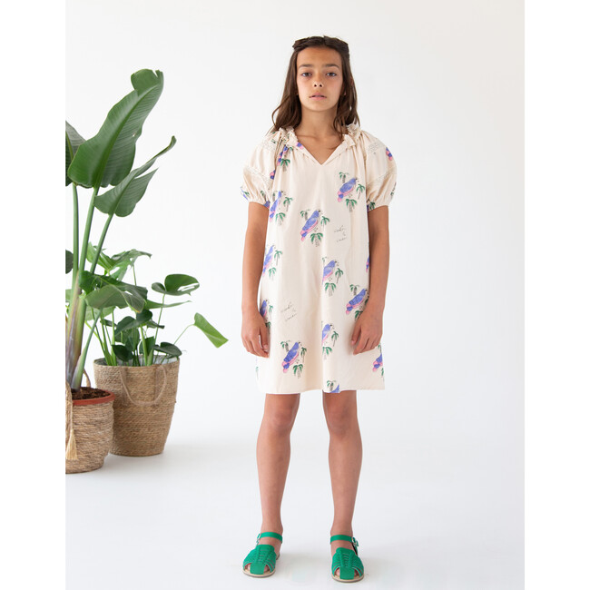 Yoselin Dress, Ecru Parrot - Dresses - 3