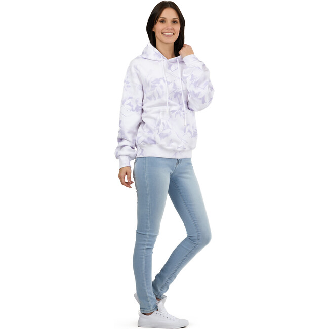 Women's Chloe Relaxed Fit Hoodie, Lavender Floral Print - Sweatshirts - 1