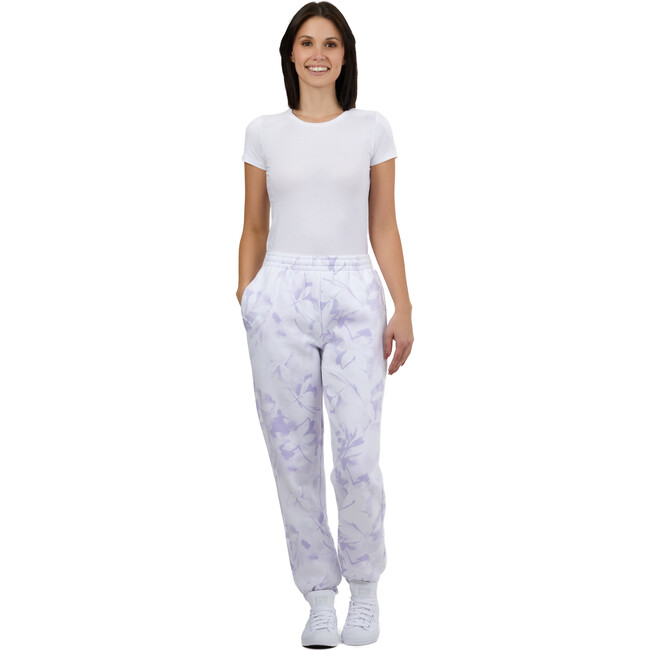 Women's Nova Relaxed Sweatpants, Lavender Floral Print - Sweatpants - 1