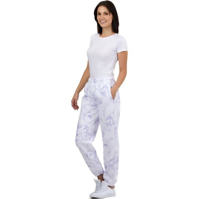 Women's Nova Relaxed Sweatpants, Lavender Floral Print - Sweatpants - 4