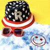 Patriotic Smiley Tee, Blue Tie Dye - T-Shirts - 2