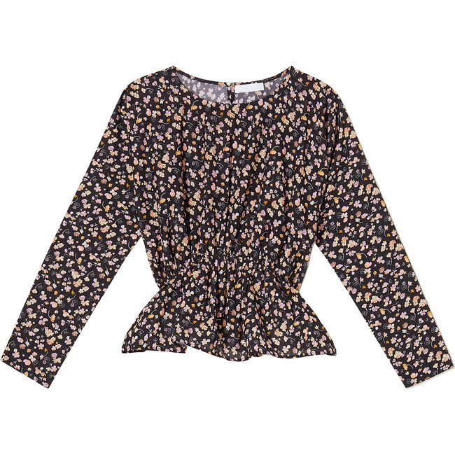 Women's Reeves Print Blouse, Black Deco Print - Blouses - 1