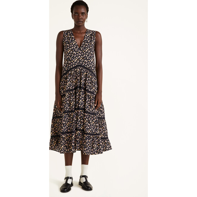 Women's Wallis Print Dress, Black Deco Print - Merlette Dresses