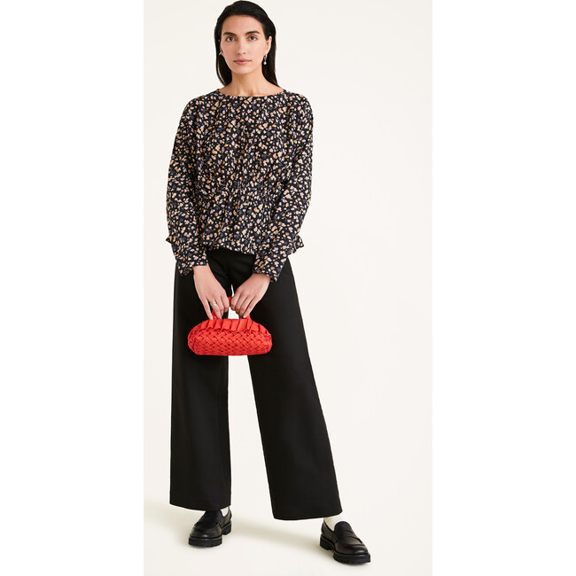 Women's Reeves Print Blouse, Black Deco Print - Blouses - 3