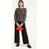 Women's Reeves Print Blouse, Black Deco Print - Blouses - 3